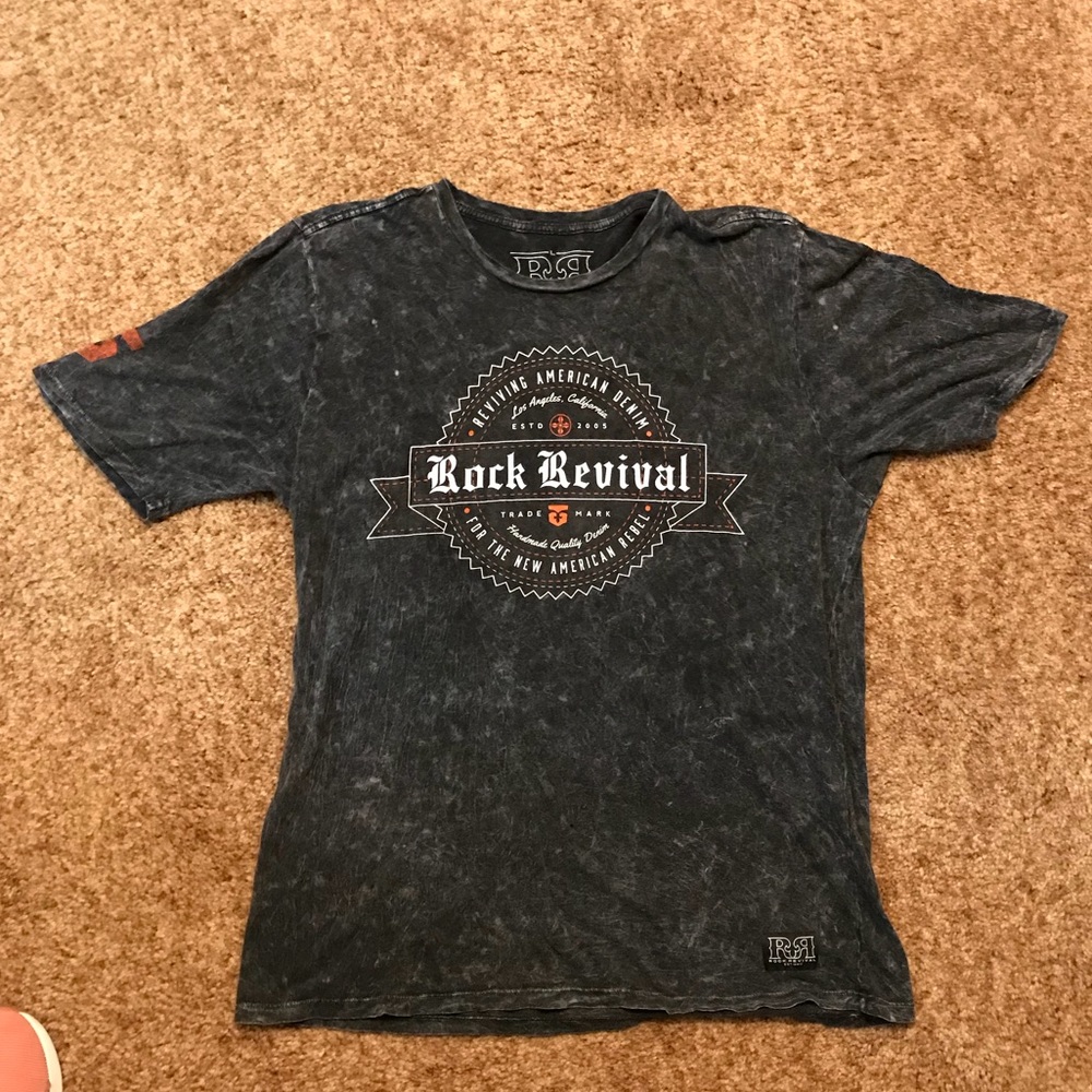 Rock revival men’s T-shirt size large dark grey
